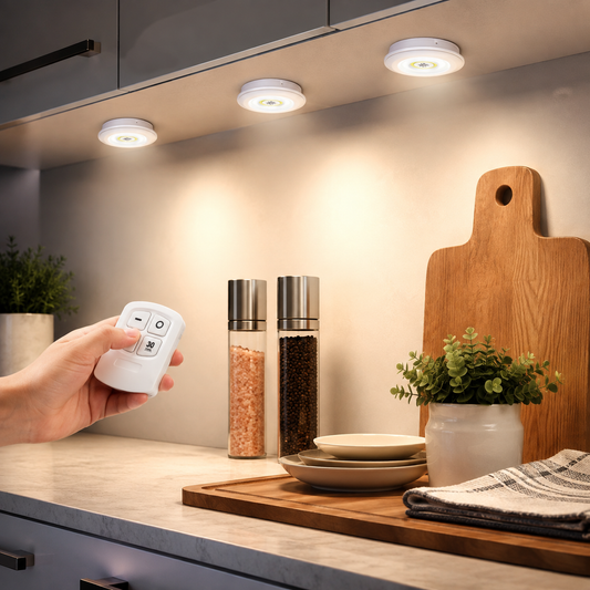 Dimmable LED Under Cabinet Light with Remote Control Battery Operated