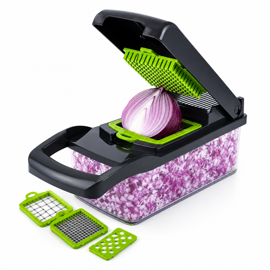 1Pc Green Black 12 in 1 Multifunctional Vegetable Slicer Cutter Shredders