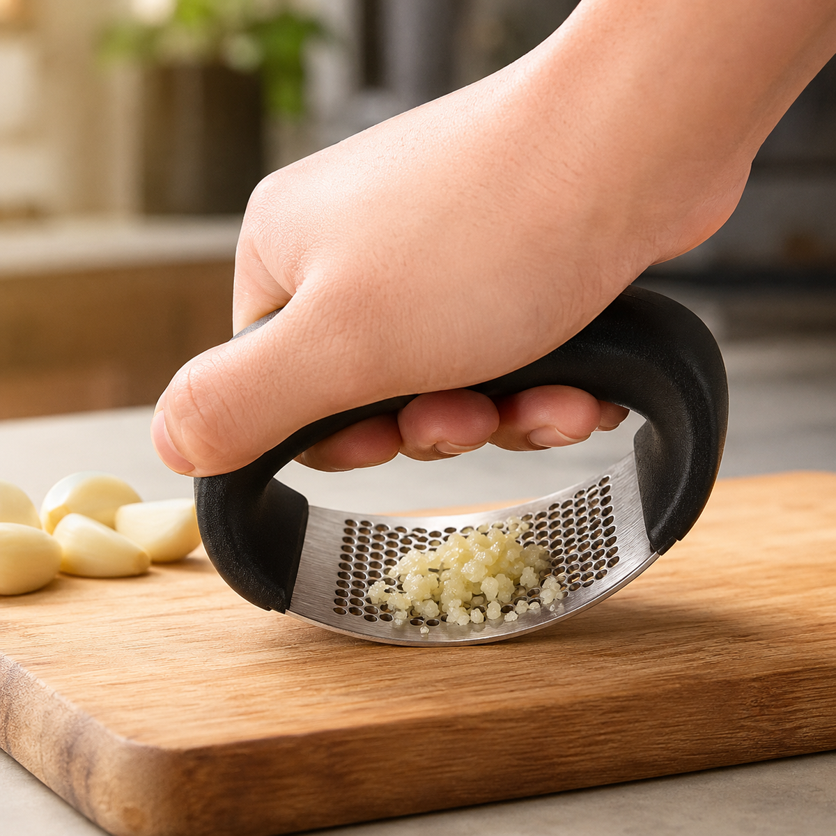 Upgraded Stainless Steel Garlic Press Squeezer Manual Garlic Ginger