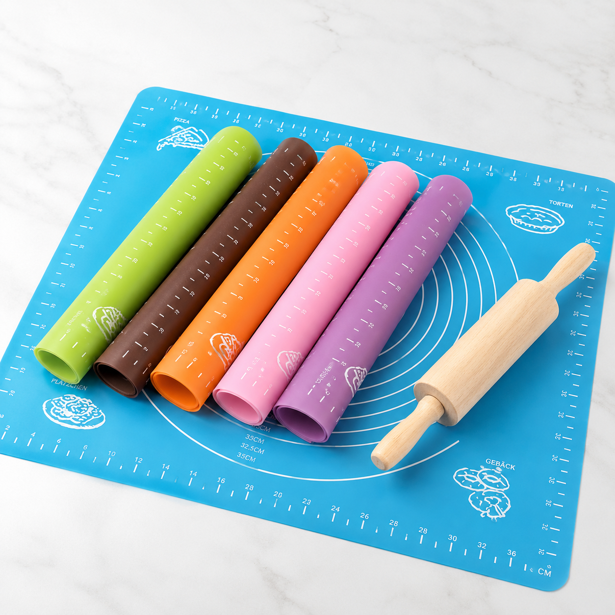 Food Grade Plastic Rolling Mat with Measuring Tool Non Slip Kneading