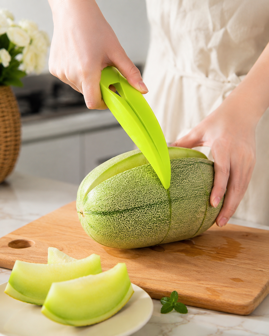 Melon Slicer Tool Kitchen Tool for Melons Melon Cube Cutter Melon