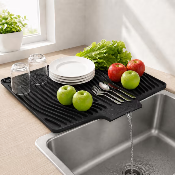TIKNIK Silicone Dish Drying Mat – Non-Slip Kitchen Counter Mat